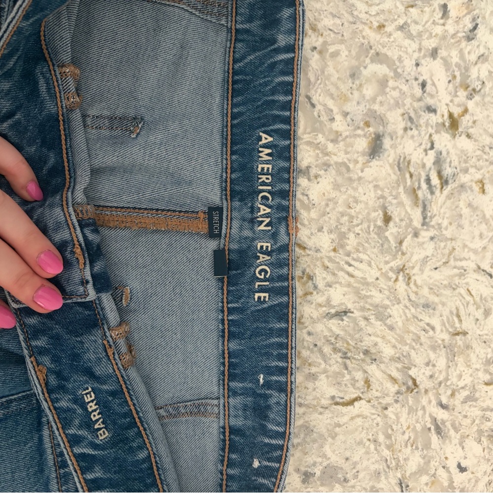 SZ 14 barrel jeans with tie waist - Picture 2 of 5